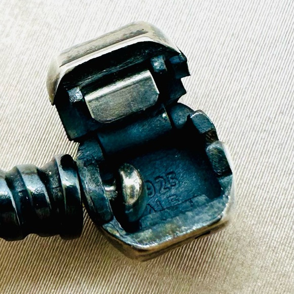 EUC Pandora 590705CMP-S Single Shimmering Pink Woven Leather Clasp Bracelet - Picture 15 of 15